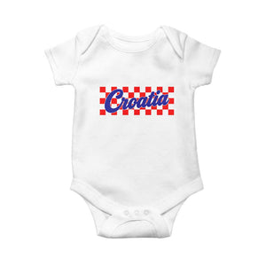 Croatia Baby Onesie Checkered Retro Hrvatska Zagreb Croatian