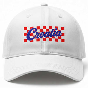Croatia Baseball Cap Checkered Retro Hrvatska Zagreb Croatian