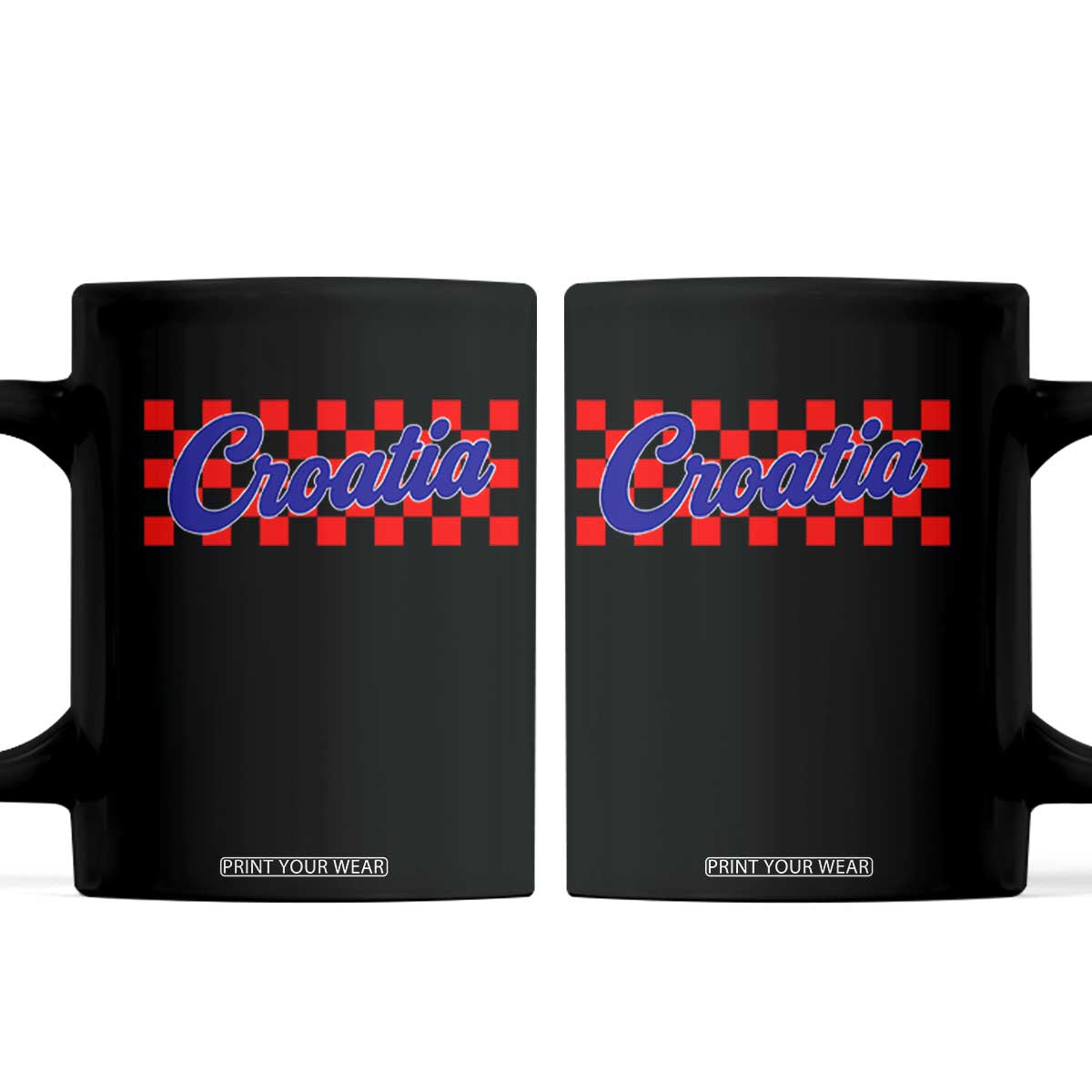 Croatia Coffee Mug Checkered Retro Hrvatska Zagreb Croatian