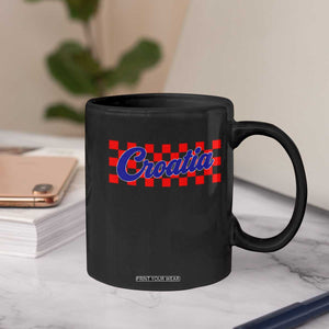 Croatia Coffee Mug Checkered Retro Hrvatska Zagreb Croatian