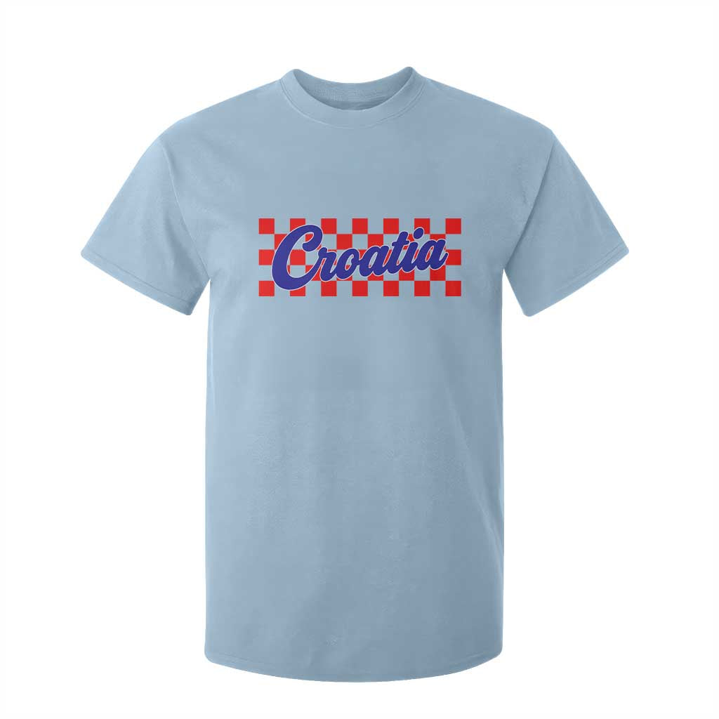 Croatia T Shirt For Kid Checkered Retro Hrvatska Zagreb Croatian
