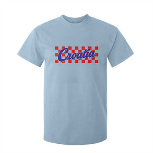 Croatia T Shirt For Kid Checkered Retro Hrvatska Zagreb Croatian