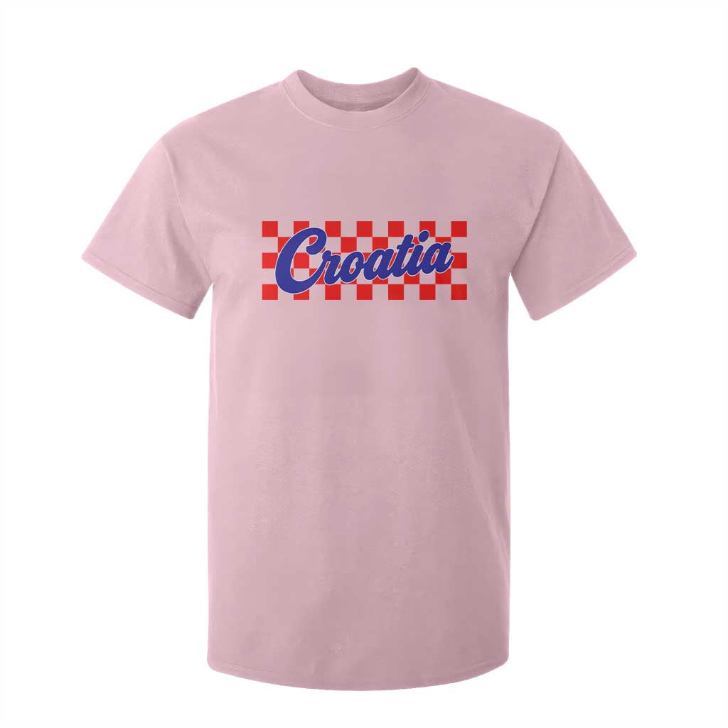 Croatia T Shirt For Kid Checkered Retro Hrvatska Zagreb Croatian