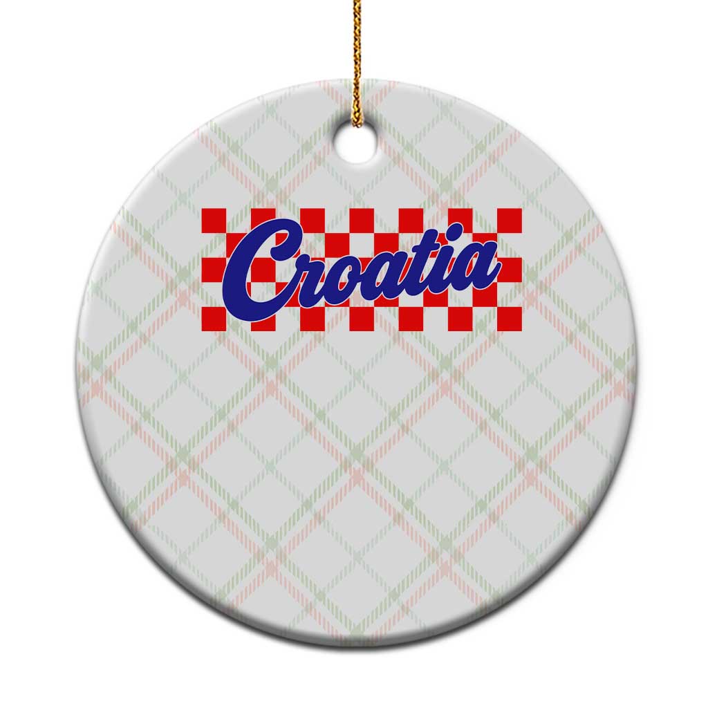 Croatia Ceramic Ornament Checkered Retro Hrvatska Zagreb Croatian