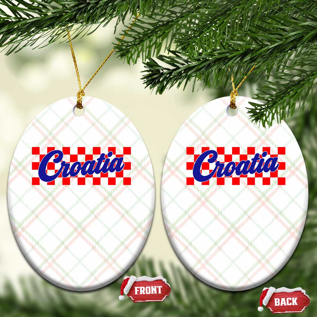 Croatia Ceramic Ornament Checkered Retro Hrvatska Zagreb Croatian