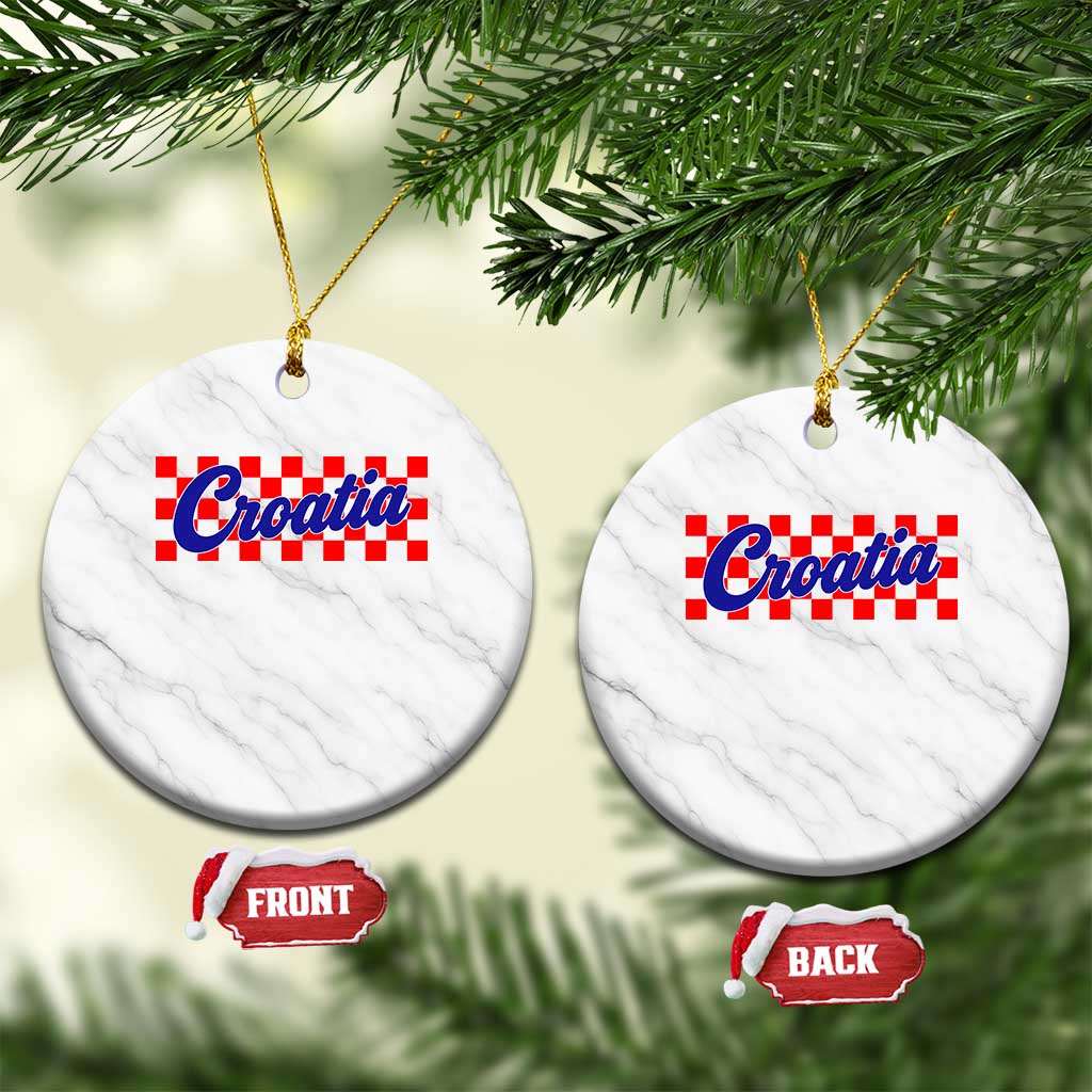 Croatia Ceramic Ornament Checkered Retro Hrvatska Zagreb Croatian