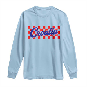 Croatia Long Sleeve Shirt Checkered Retro Hrvatska Zagreb Croatian