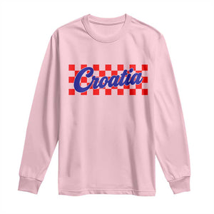 Croatia Long Sleeve Shirt Checkered Retro Hrvatska Zagreb Croatian