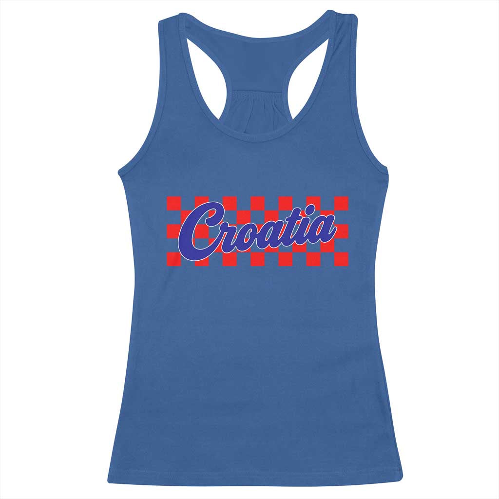 Croatia Racerback Tank Top Checkered Retro Hrvatska Zagreb Croatian