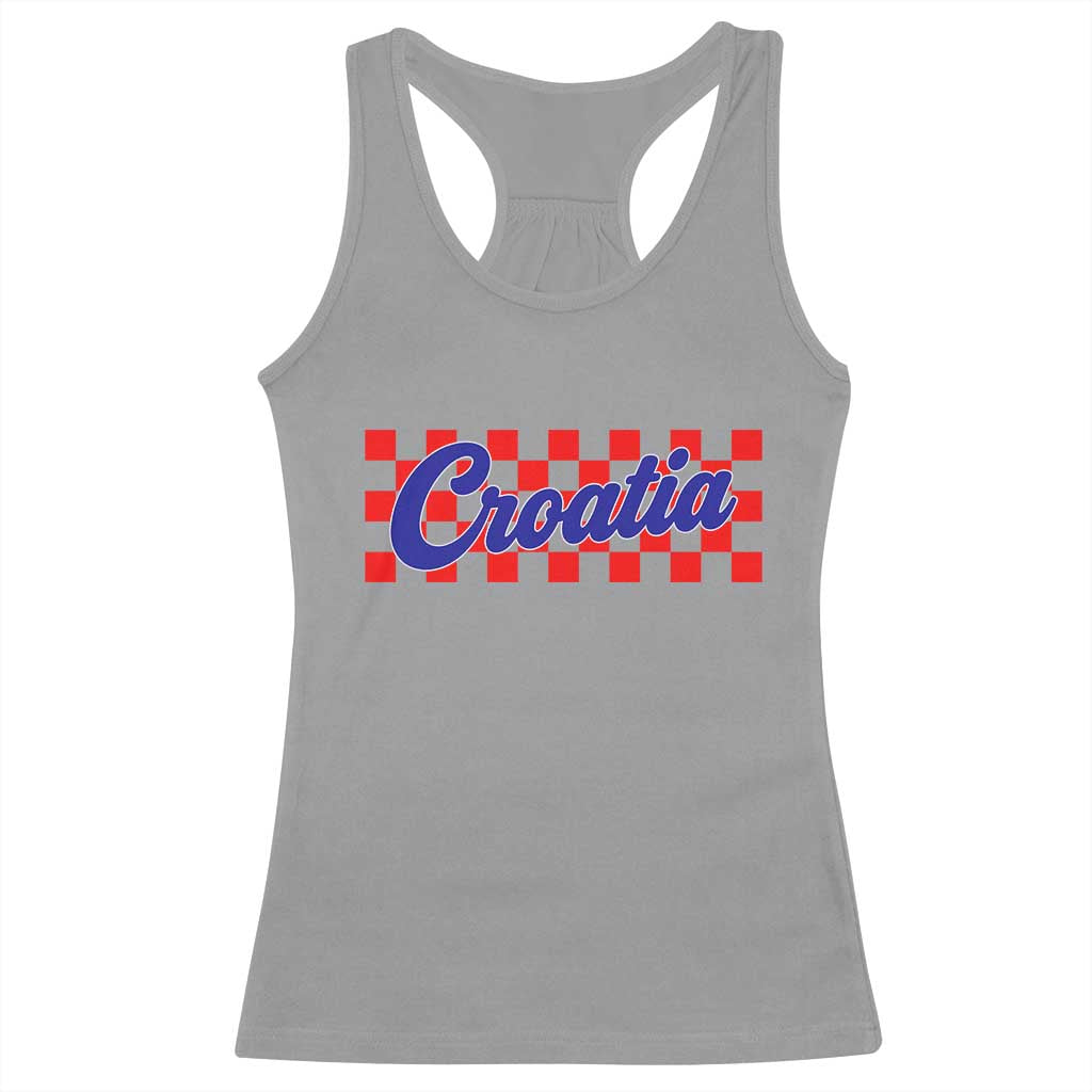 Croatia Racerback Tank Top Checkered Retro Hrvatska Zagreb Croatian