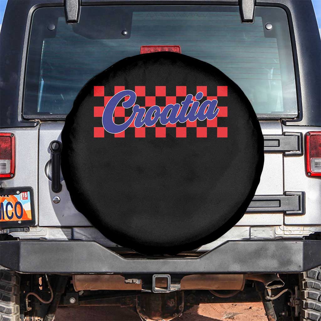 Croatia Spare Tire Cover Checkered Retro Hrvatska Zagreb Croatian