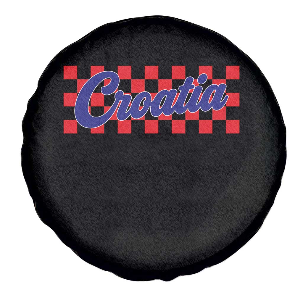Croatia Spare Tire Cover Checkered Retro Hrvatska Zagreb Croatian