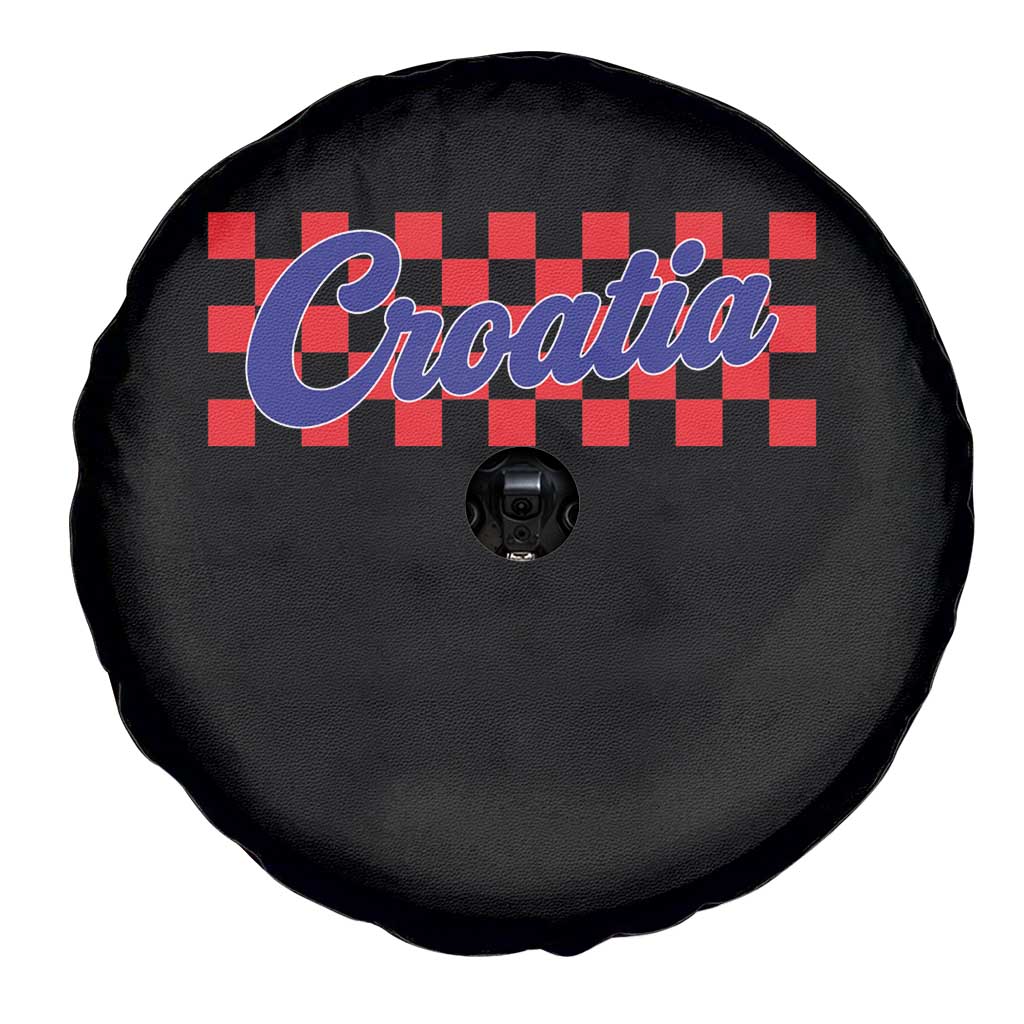 Croatia Spare Tire Cover Checkered Retro Hrvatska Zagreb Croatian