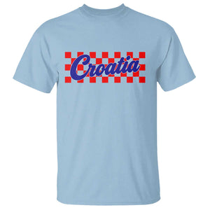 Croatia T Shirt Checkered Retro Hrvatska Zagreb Croatian