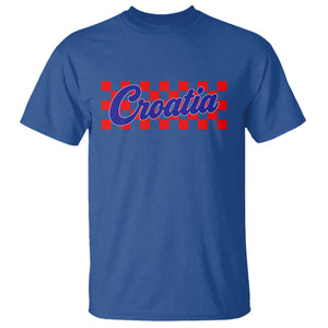 Croatia T Shirt Checkered Retro Hrvatska Zagreb Croatian