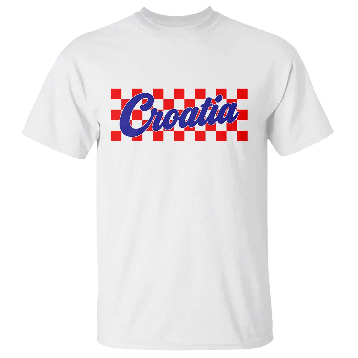 Croatia T Shirt Checkered Retro Hrvatska Zagreb Croatian