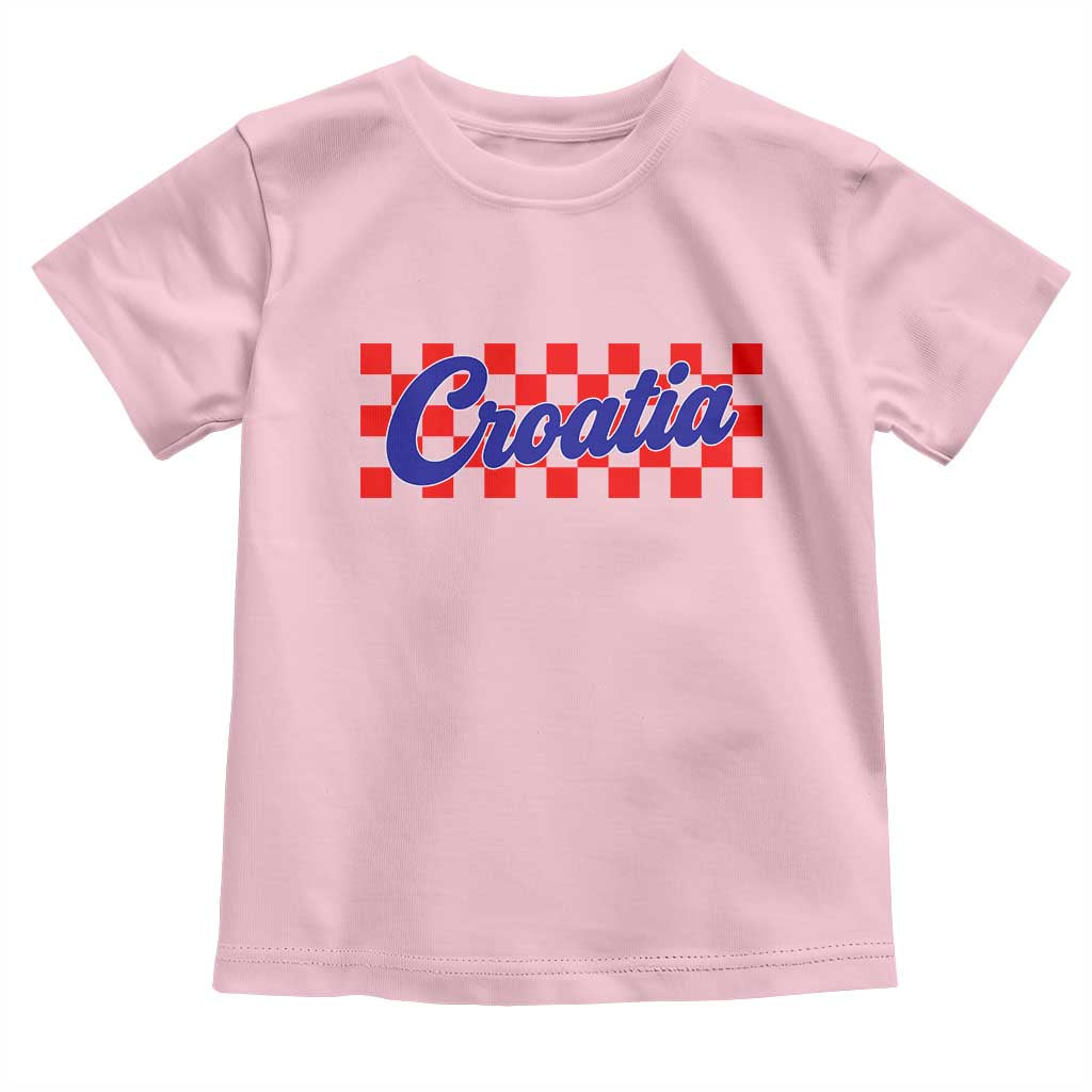 Croatia Toddler T Shirt Checkered Retro Hrvatska Zagreb Croatian