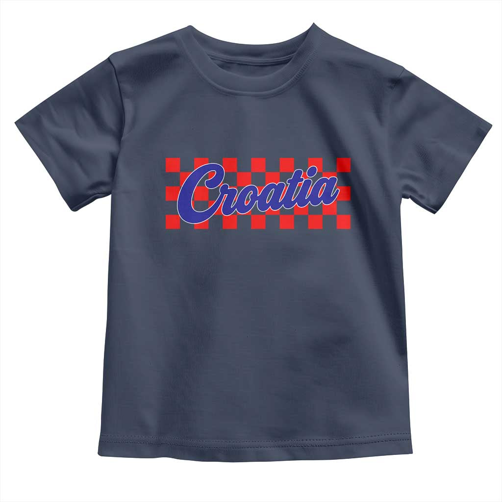Croatia Toddler T Shirt Checkered Retro Hrvatska Zagreb Croatian
