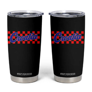 Croatia Tumbler Cup Checkered Retro Hrvatska Zagreb Croatian