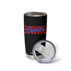 Croatia Tumbler Cup Checkered Retro Hrvatska Zagreb Croatian