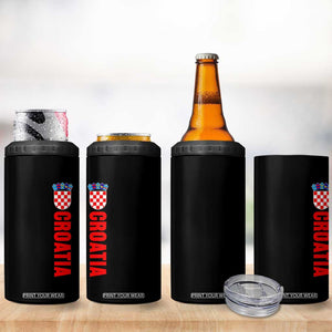 Croatia 4 in 1 Can Cooler Tumbler Vintage Hrvatska Zagreb Croatian