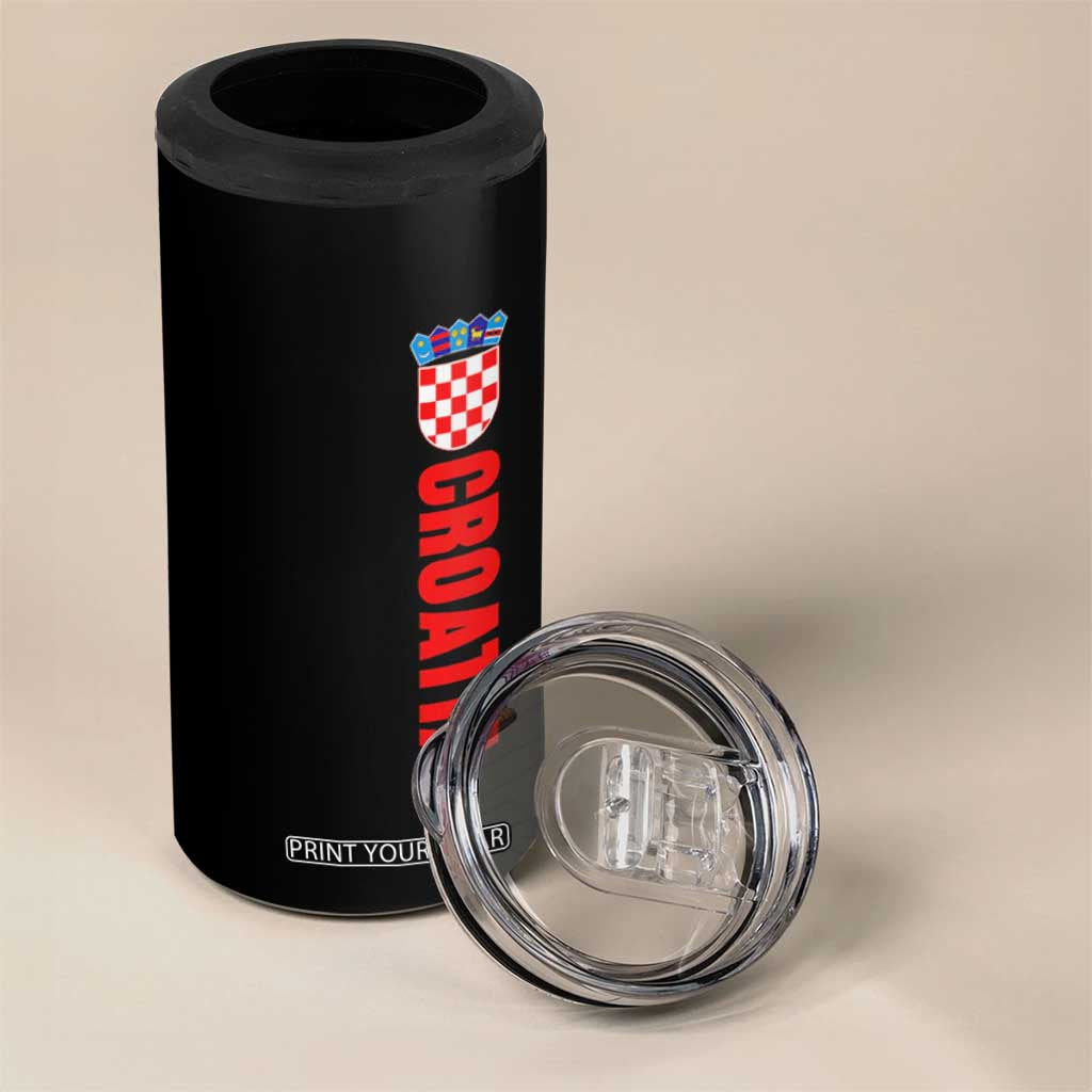 Croatia 4 in 1 Can Cooler Tumbler Vintage Hrvatska Zagreb Croatian
