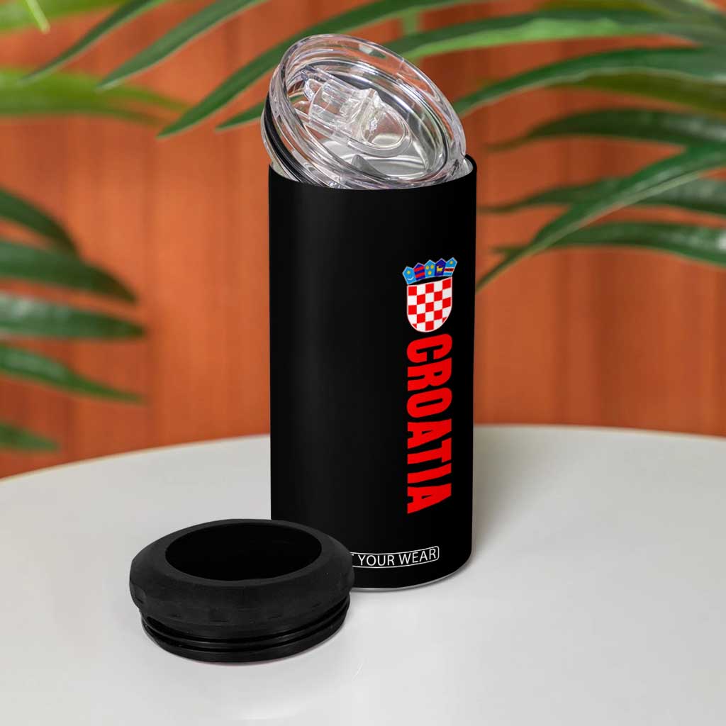 Croatia 4 in 1 Can Cooler Tumbler Vintage Hrvatska Zagreb Croatian