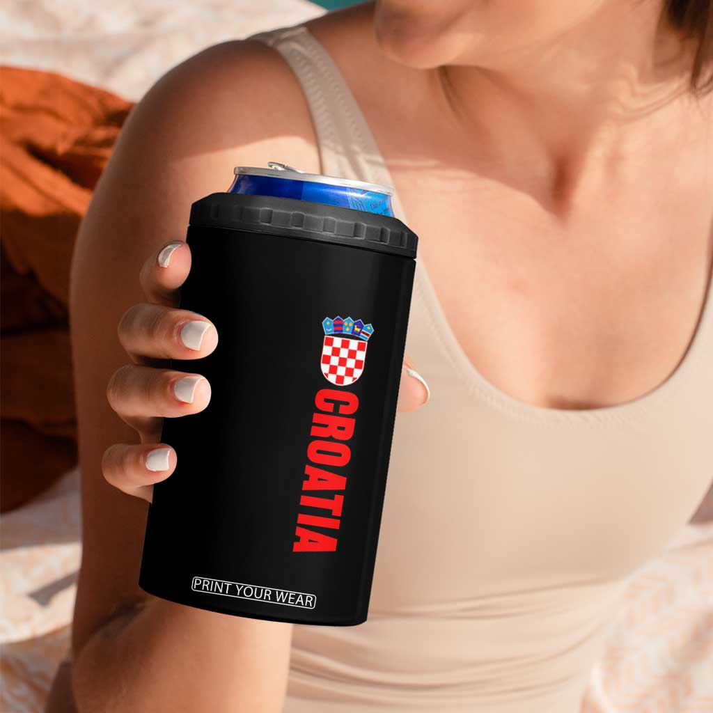 Croatia 4 in 1 Can Cooler Tumbler Vintage Hrvatska Zagreb Croatian