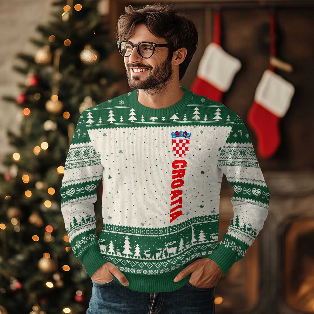 Croatia Ugly Christmas Sweater Vintage Hrvatska Zagreb Croatian