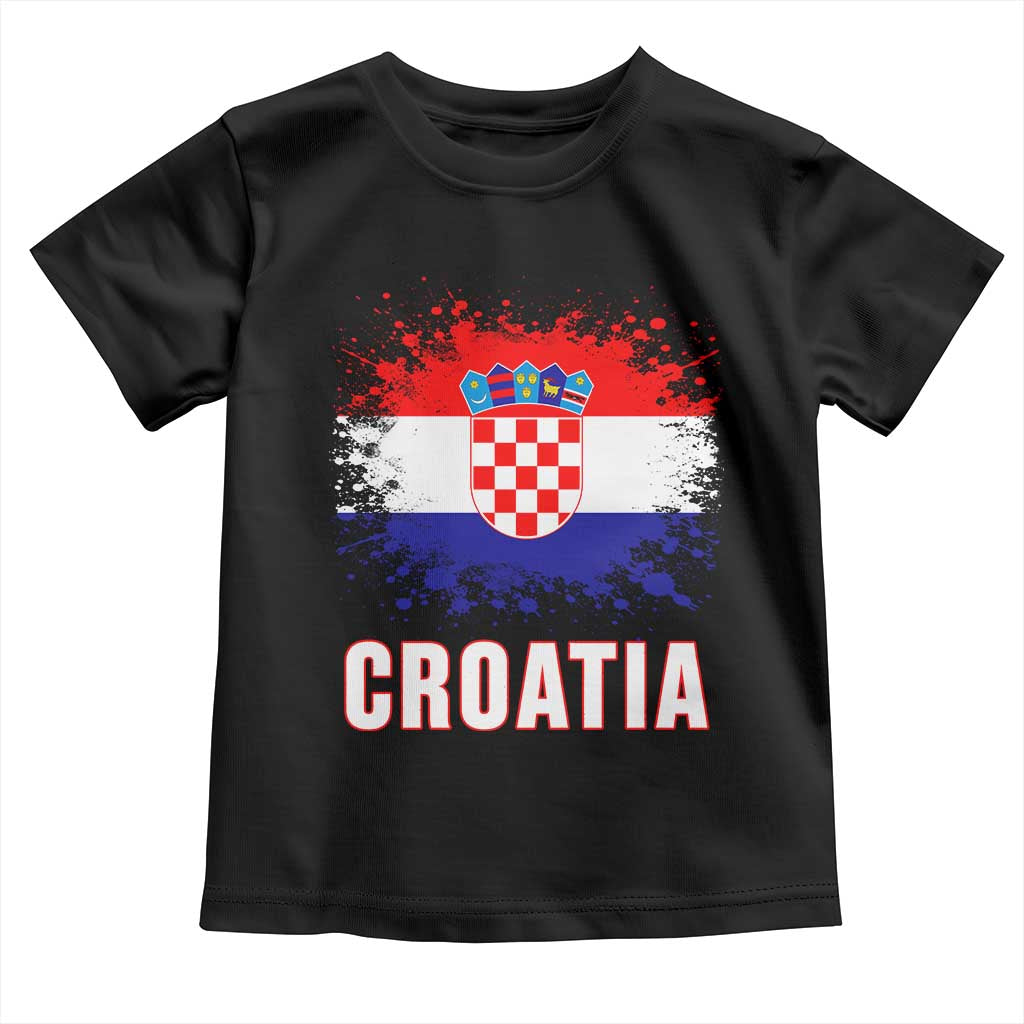 Croatia Toddler T Shirt Retro Vintage Watercolors Sport Hrvatska Flag Croatian TS10 Black Print Your Wear