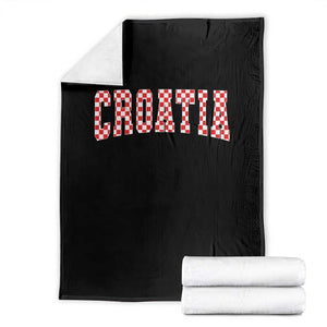 Vintage Croatia Throw Blanket Retro Varsity Hrvatska Flag Zagreb Croatian