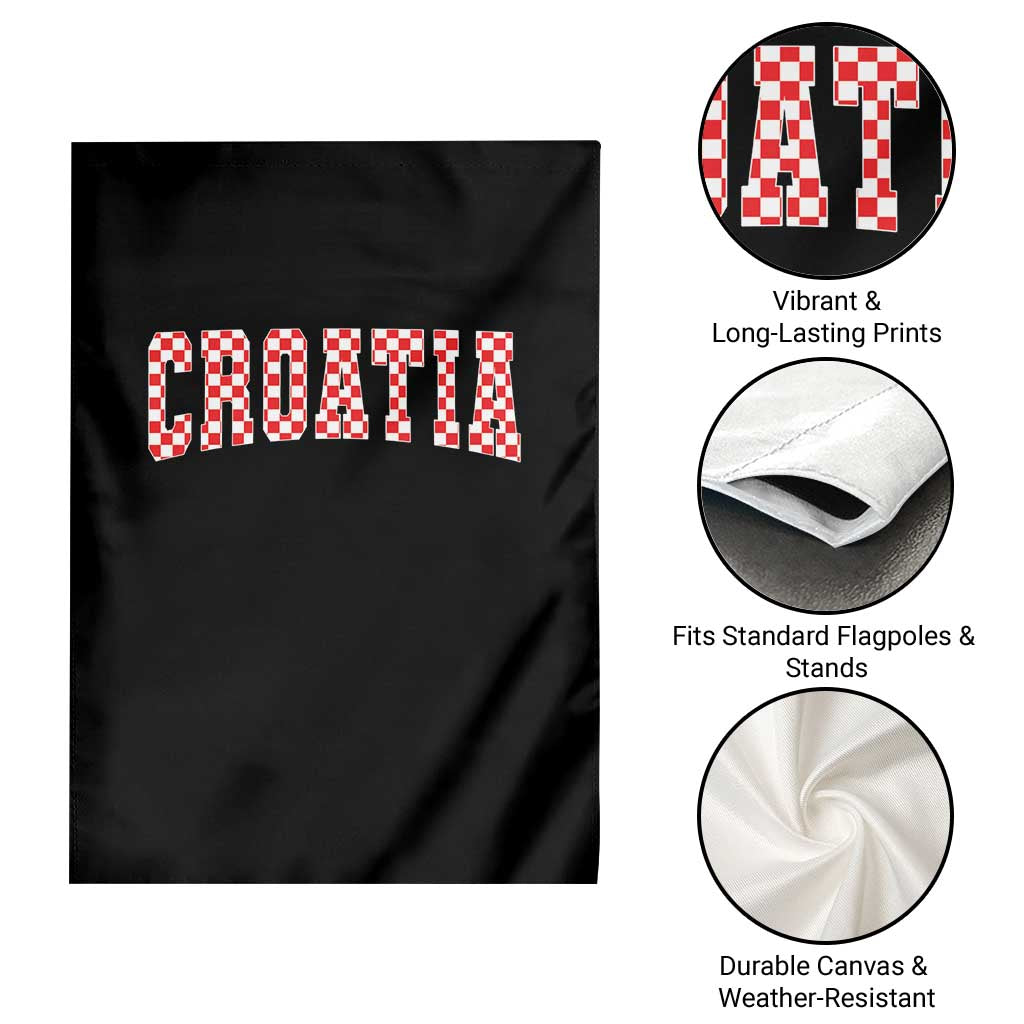 Vintage Croatia Garden Flag Retro Varsity Hrvatska Flag Zagreb Croatian