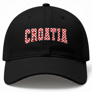 Vintage Croatia Baseball Cap Retro Varsity Hrvatska Flag Zagreb Croatian