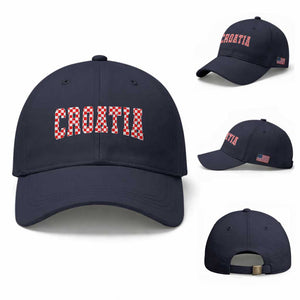 Vintage Croatia Baseball Cap Retro Varsity Hrvatska Flag Zagreb Croatian