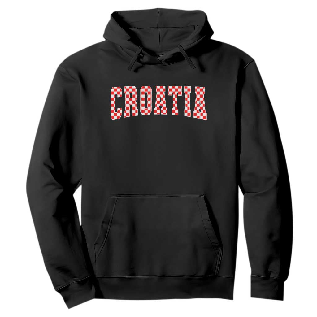 Vintage Croatia Hoodie Retro Varsity Hrvatska Flag Zagreb Croatian