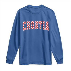 Vintage Croatia Long Sleeve Shirt Retro Varsity Hrvatska Flag Zagreb Croatian