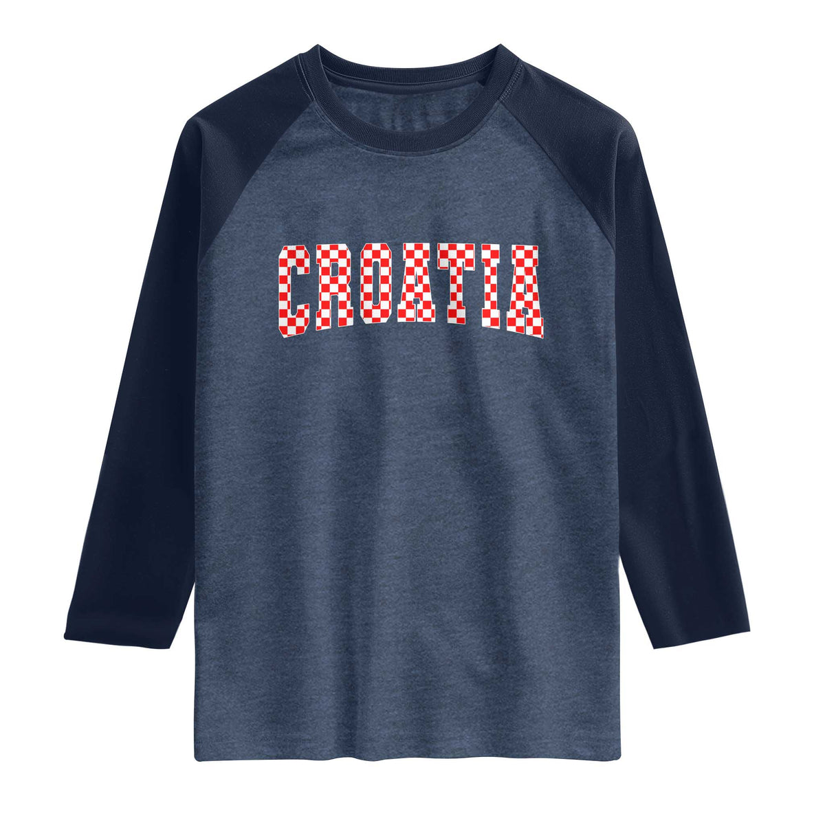 Vintage Croatia Raglan Shirt Retro Varsity Hrvatska Flag Zagreb Croatian
