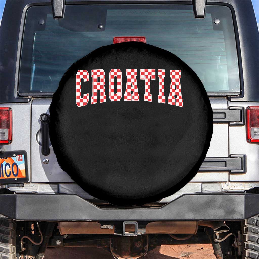 Vintage Croatia Spare Tire Cover Retro Varsity Hrvatska Flag Zagreb Croatian