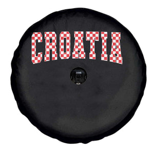 Vintage Croatia Spare Tire Cover Retro Varsity Hrvatska Flag Zagreb Croatian