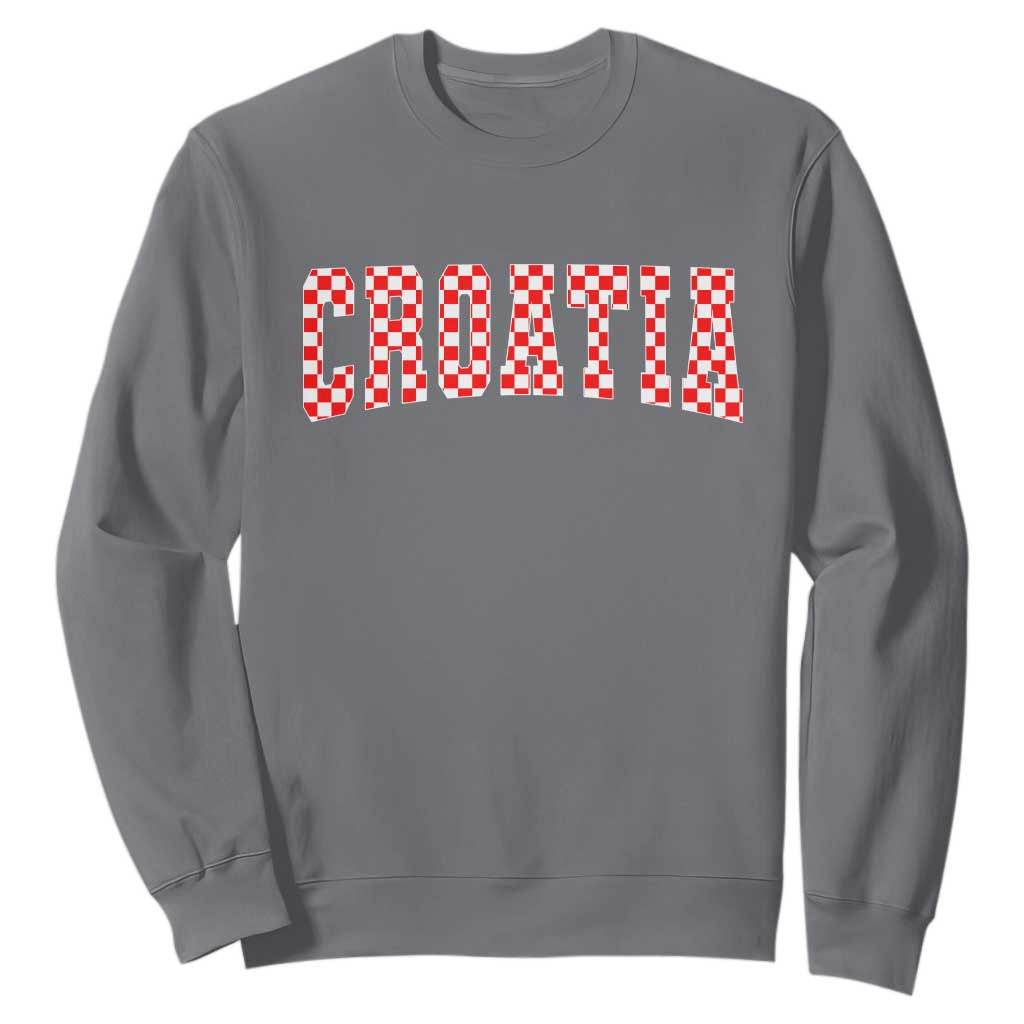 Vintage Croatia Sweatshirt Retro Varsity Hrvatska Flag Zagreb Croatian