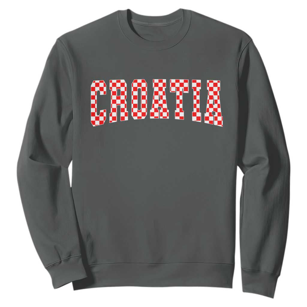 Vintage Croatia Sweatshirt Retro Varsity Hrvatska Flag Zagreb Croatian