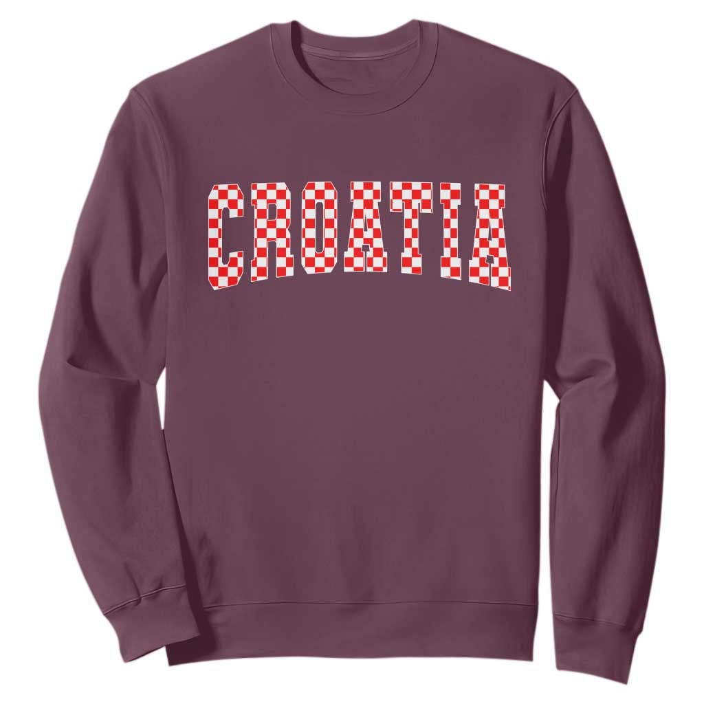 Vintage Croatia Sweatshirt Retro Varsity Hrvatska Flag Zagreb Croatian