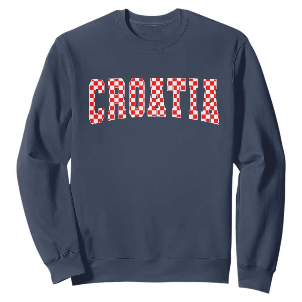 Vintage Croatia Sweatshirt Retro Varsity Hrvatska Flag Zagreb Croatian