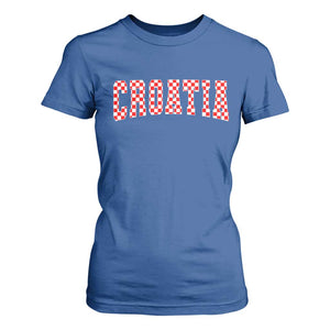 Vintage Croatia T Shirt For Women Retro Varsity Hrvatska Flag Zagreb Croatian