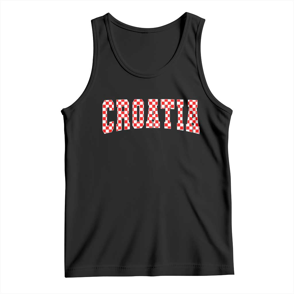 Vintage Croatia Tank Top Retro Varsity Hrvatska Flag Zagreb Croatian TS10 Black Print Your Wear