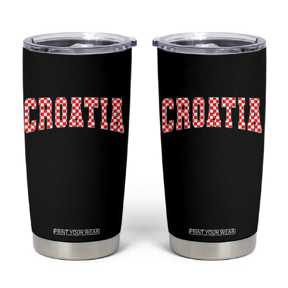 Vintage Croatia Tumbler Cup Retro Varsity Hrvatska Flag Zagreb Croatian