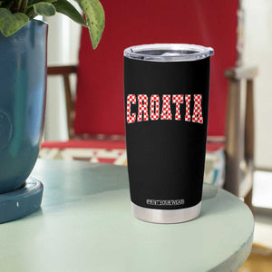 Vintage Croatia Tumbler Cup Retro Varsity Hrvatska Flag Zagreb Croatian