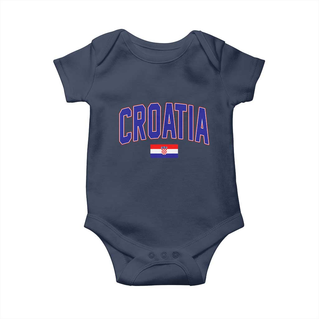 Croatia Flag Baby Onesie Vintage Hrvatska Flag Zagreb Croatian Jersey Retro