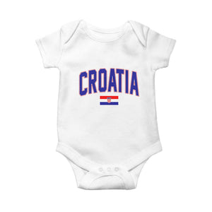 Croatia Flag Baby Onesie Vintage Hrvatska Flag Zagreb Croatian Jersey Retro