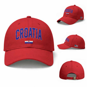 Croatia Flag Baseball Cap Vintage Hrvatska Flag Zagreb Croatian Jersey Retro